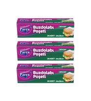 20'li Buzdolabı Poşeti Orta Boy 24 x 38 cm Üçlü Paket