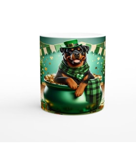 Şansın Koruyucusu Rottweiler Temalı Baskılı Kupa Bardak
