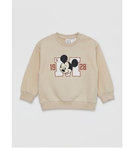 LCW baby Bej Mickey Mouse Baskılı Erkek Bebek Tişört