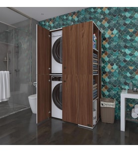 Kenzlife çamaşır-kurutma makinesi dolabı kapaklı foka cvz 180*090*60 banyo arkalıksız (Karışık)