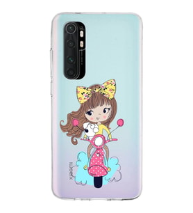Xiaomi Mi Note 10 Lite Uyumlu Kapak Vespagirl Tasarımlı Şeffaf Silikon Kılıf