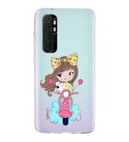 Xiaomi Mi Note 10 Lite Uyumlu Kapak Vespagirl Tasarımlı Şeffaf Silikon Kılıf