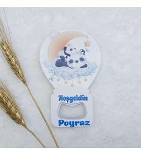 Hayaller Dükkanı 30 Adet Panda Baskılı Balon Açacak Magnet 11x7 Cm Uv  Bebek Magnetleri Bebek Şekeri