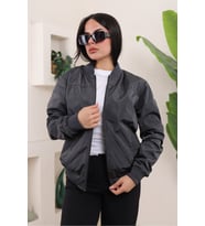 KADIN TAM KALIP  BOMBER CEKET (Koyu Gri)