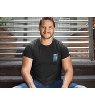 Erkek Bisiklet Yaka Baskılı Oversize T-Shirt - Siyah