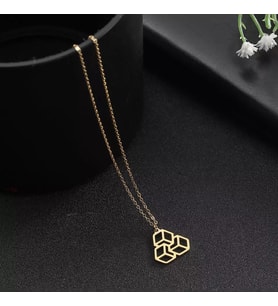 Kişiye Özel 925 Ayar Gümüş Küp Kolye (Gold)
