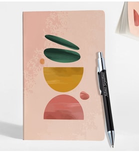 Kişiye Özel Siyah ve Gümüş Renk Metal Tükenmez Kalem & Çizgisiz Defter Set GDTK-909108