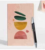 Kişiye Özel Siyah ve Gümüş Renk Metal Tükenmez Kalem & Çizgisiz Defter Set GDTK-909108