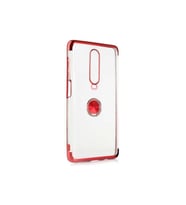 Xiaomi Redmi K30 / Xiaomi Poco X2 Kılıf Kenarları Renkli Yüzüklü Manyetik Silikon (Kırmızı)