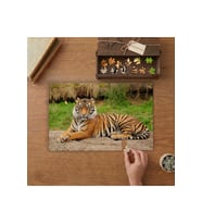 Vahşi Kaplan Tasarımı 240 parça Ahşap Puzzle Ahşap Kutuda MP11385
