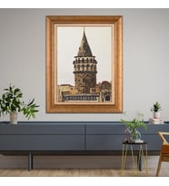 Altın Varaklı Paspartulu Çerçeveli  Tablo nat1487