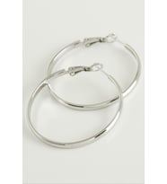 Lüks Çelik Halka Küpe 4,5 cm (Gümüş)