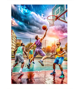 Sokak Basketbolu Art Mdf Poster