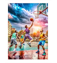 Sokak Basketbolu Art Mdf Poster