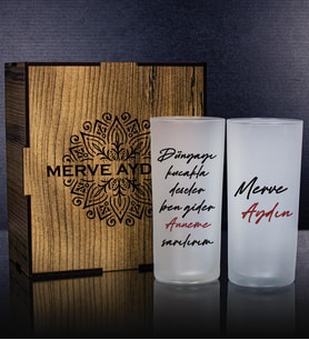 eJOYA Anneler Gününe Özel Kutusunda 2'li Rakı Bardağı Hediye Seti  107242 (Kırmızı)
