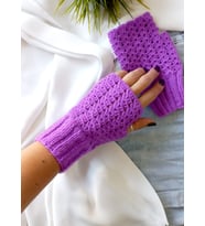Trendy Parmaksız Eldiven (Mor)