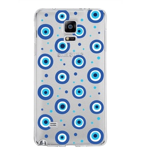 PrintiFy Samsung Galaxy Note 4 ile Uyumlu 1mm Slim Fit Nazar Boncuğu 1 Baskılı Şeffaf  Kılıf