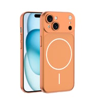 iPhone 14 Kılıf M-Safe Şarj Özellikli Kamera Korumalı Spark Kılıf (Turuncu)