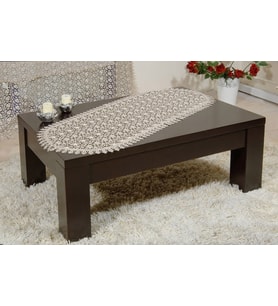 Sehpa Örtüsü Güpür 60x120 Oval Kahve (Kahverengi)