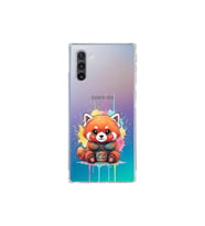 Samsung Galaxy Note 10 ile Uyumlu Splash Tilki Tasarımlı Şeffaf Silikon Kılıf