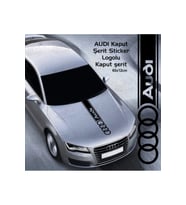 Audi İçin Uyumlu Aksesuar Oto Kaput Şerit Sticker Siyah 60*12 Cm