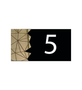Dekoratif Aynalı Modern Kapı Numarası - Gold 5