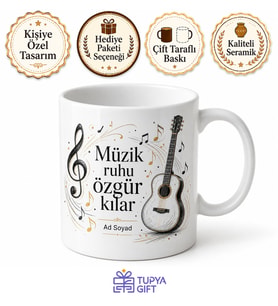 Kişiye Özel Müzik Arkadaşı Baskılı Kupa Bardak Hobi Hediyesi