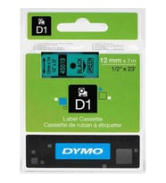 DYMO D1 ŞERİT 12MM x 7MT YEŞİL / SİYAH 720590 45019 ÜCRETSİZKARGO