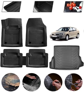 Renault Laguna 2 2001-2007 Uyumlu Paspas Araca Özel Bagaj Havuzu MBS Siyah