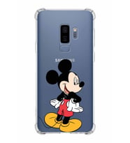 Samsung Galaxy S9 Plus  Köşe Korumalı Antişok Kapak Mickey Mouse Tasarımlı Şeffaf  Kılıf