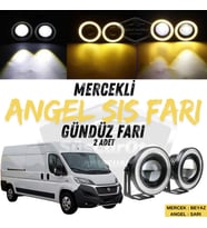 Fiat Ducato Uyumlu Üniversal Mercekli Angel Sis Farı Metal 76 mm Sarı Halkalı Gündüz Farı 2 Adet