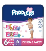 Paddlers Bebek Bezi 6 Numara X-Large (15+ Kg) 6 Adet – Deneme Paketi, Yüksek Emicilik