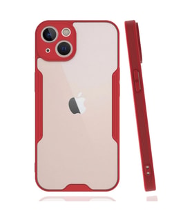 Apple İphone 14 Plus Kılıf Platin Silikon - Kırmızı