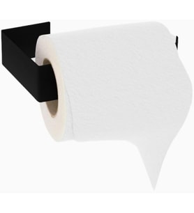 Metal Mat Siyah Yapışkanlı Tuvalet Kağıtlık, Yapışkanlı Wc Kağıtlık, Tuvalet Kağıdı Askısı 3M Yapışkanlı Tasarım MT73S