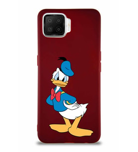 Oppo A73 Soft Premier Kapak Donald Duck-D Tasarımlı Silikon Kılıf - Mürdüm (Şeffaf)