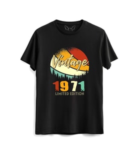 Vintage 1971 Retro Siyah Tshirt