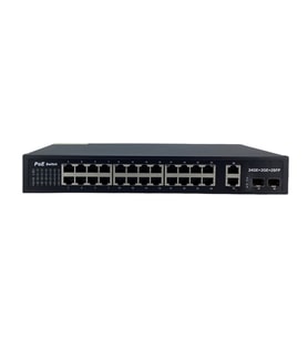 Longline 24 Port Gigabit PoE Switch  4 Uplink + 4 SFP  L2 Managed  370W
