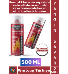 #YangınSavar Ev Ofis Otomobil Kamp Hızlı Acil Durum Söndürme Tüpü Sprey Yangın Savar 500 ML 2 Adet