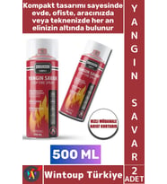 #YangınSavar Ev Ofis Otomobil Kamp Hızlı Acil Durum Söndürme Tüpü Sprey Yangın Savar 500 ML 2 Adet