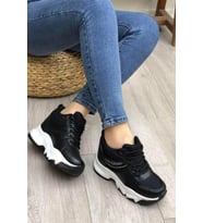 Flet 209 Siyah-Beyaz Kadın Spor Sneaker