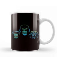 See Hear Speak No Evil Japan Japanese Wise Monkeys Gorilla Kupa Bardak Porselen