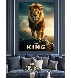 Aslan Kral Portre Sanatı The King Dekoratif Kanvas - Mdf Ahşap Tablo