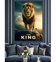 Aslan Kral Portre Sanatı The King Dekoratif Kanvas - Mdf Ahşap Tablo