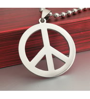 Gümüş Renk Paslanmaz Çelik Barış Simgesi Peace Kolye