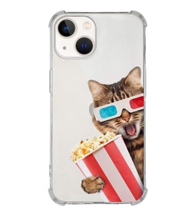 PrintiFy Apple iPhone 13 Mini Uyumlu Kedi 1 Baskılı Şeffaf Köşe Korumalı Antişok Kılıf