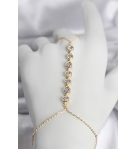 Pirinç Gold Renk Sıralı Zirkon Taşlı Kadın Şahmeran 5886 - LOHO3944-9111