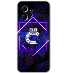 Redmi Note 12 4G Kılıf HD Desen Baskılı Kılıf - Dark Neon Yaprak Ö Harfi