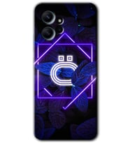 Redmi Note 12 4G Kılıf HD Desen Baskılı Kılıf - Dark Neon Yaprak Ö Harfi