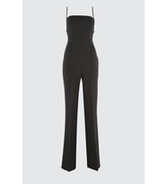 Kadın Moda Standart Kol Geniş Paça Kare Yaka Düz Desen Regular Dokuma Tulum