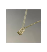 925 Ayar Gümüş Zirkon Taşlı Minimal Harf Kolye (Gold)